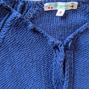 Bonpoint navy blue cardigan sweater size 8